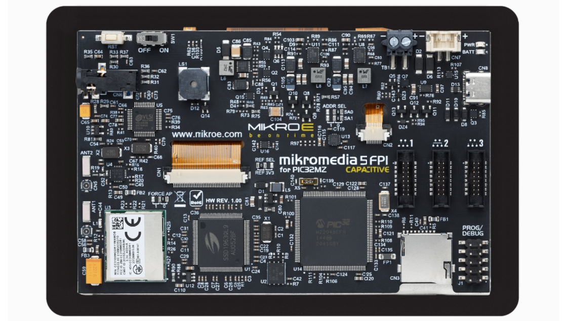 Mikroe Mikromedia 5 for PIC32MZ Capacitive FPI with Bezel Mikroe Mikromedia 5 for PIC32MZ Capacitive FPI with Bezel